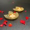 Metal Diya-shaped Candle Holder Decorative T-light Candle Holder with Glass Work Diwali Diya for Puja Kuthu Vilakku Home Temple Decor Deepawali Decoration Lantern Housewarming Return Gift